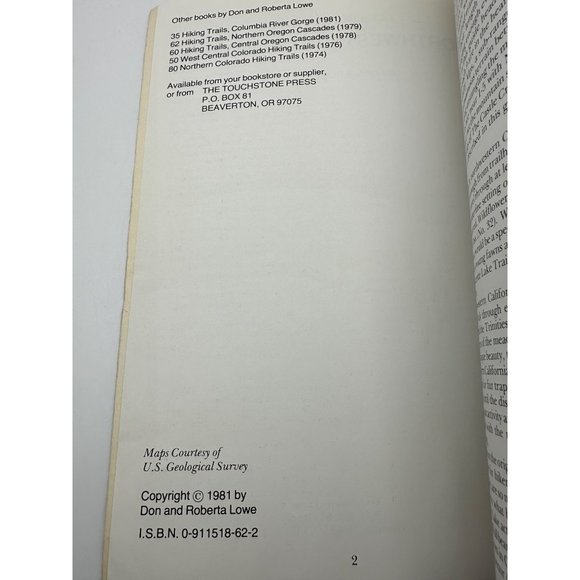 41 Hiking Trails Northwestern California by Don & Roberta Lowe vtg 1981softcover - Picture 3 of 7